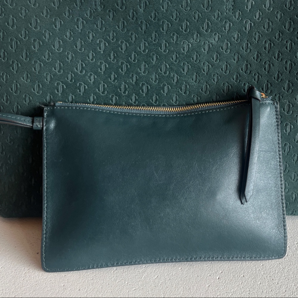 Jimmy Choo Dark Green Tote with Pouch - Picture 5 of 6